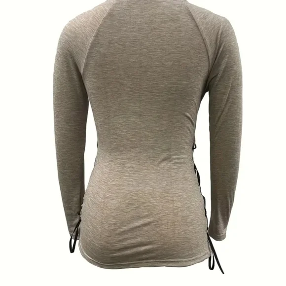 Elegant Beige Wrap Top - Picture 3 of 4